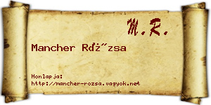 Mancher Rózsa névjegykártya