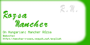 rozsa mancher business card